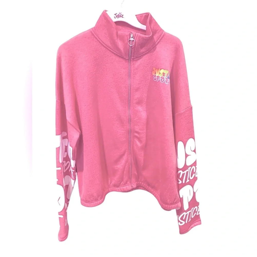 Justice Girls J-Sport Active Full Zip Mock Neck Sweater